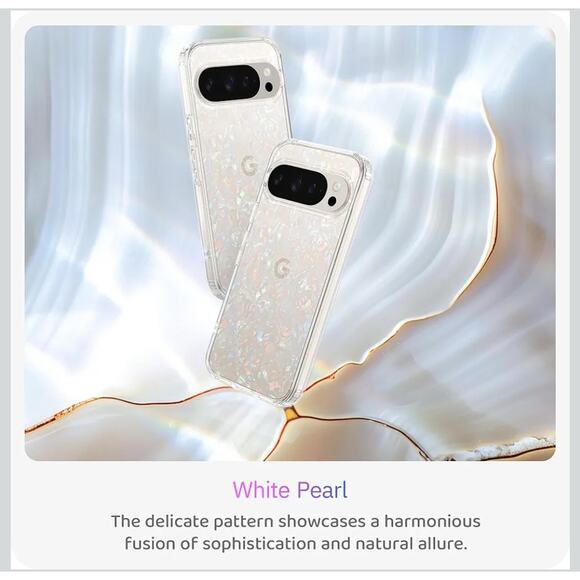 LONLI Hue Case for Google Pixel 10 Pro XL - White Pearl Holographic Iridescent - Picture 4 of 9